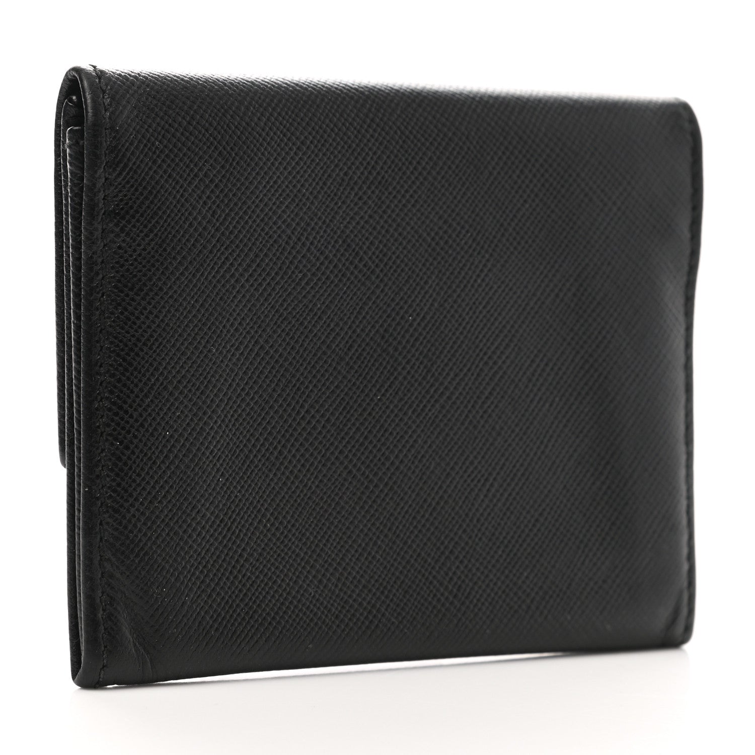 Prada Saffiano Triangle Coin Purse Black 3 of 8