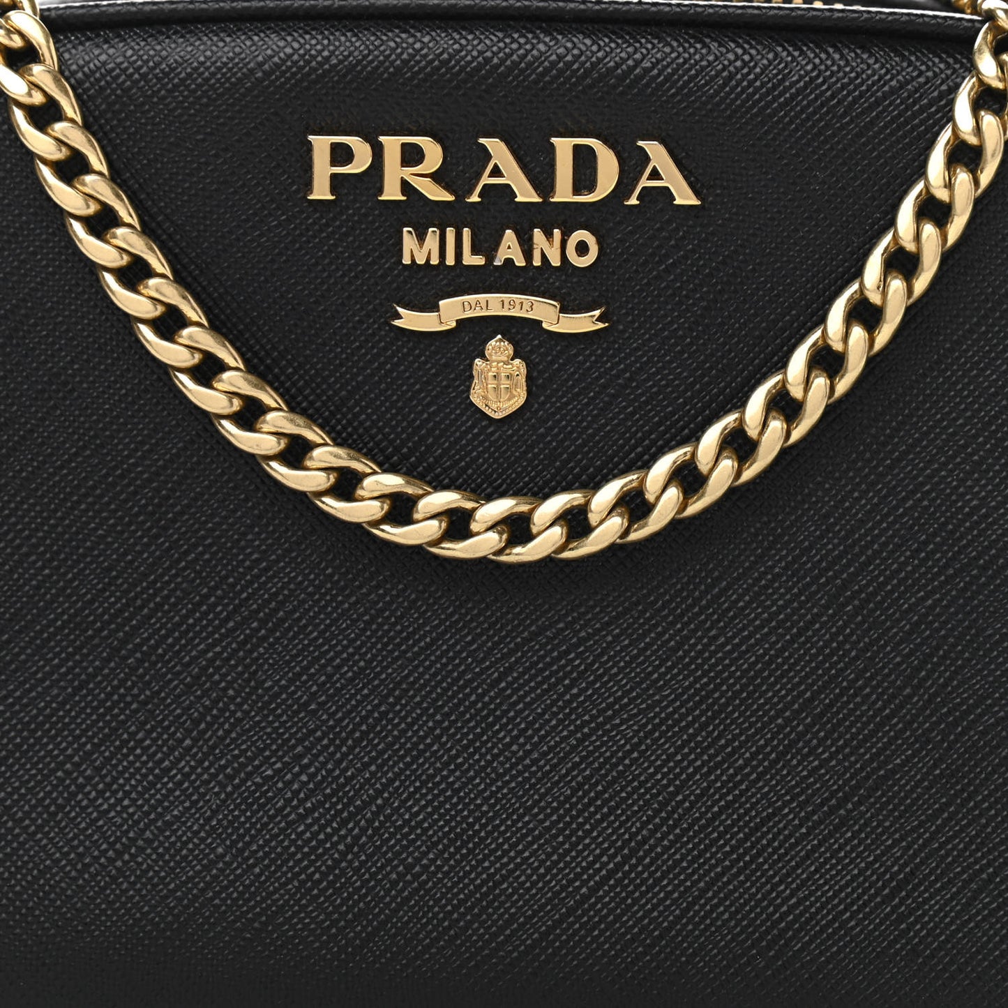 Saffiano Lux Metal Belt Bag Black