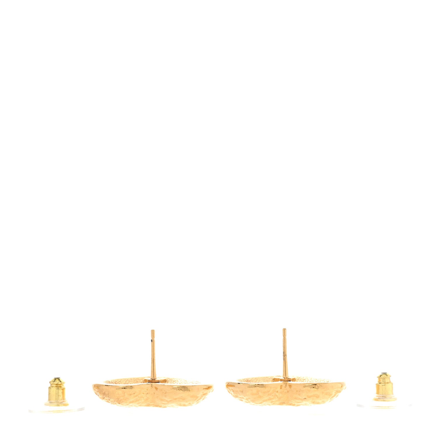 Chanel Metal Resin CC Heart Earrings Gold Pink 3 of 5