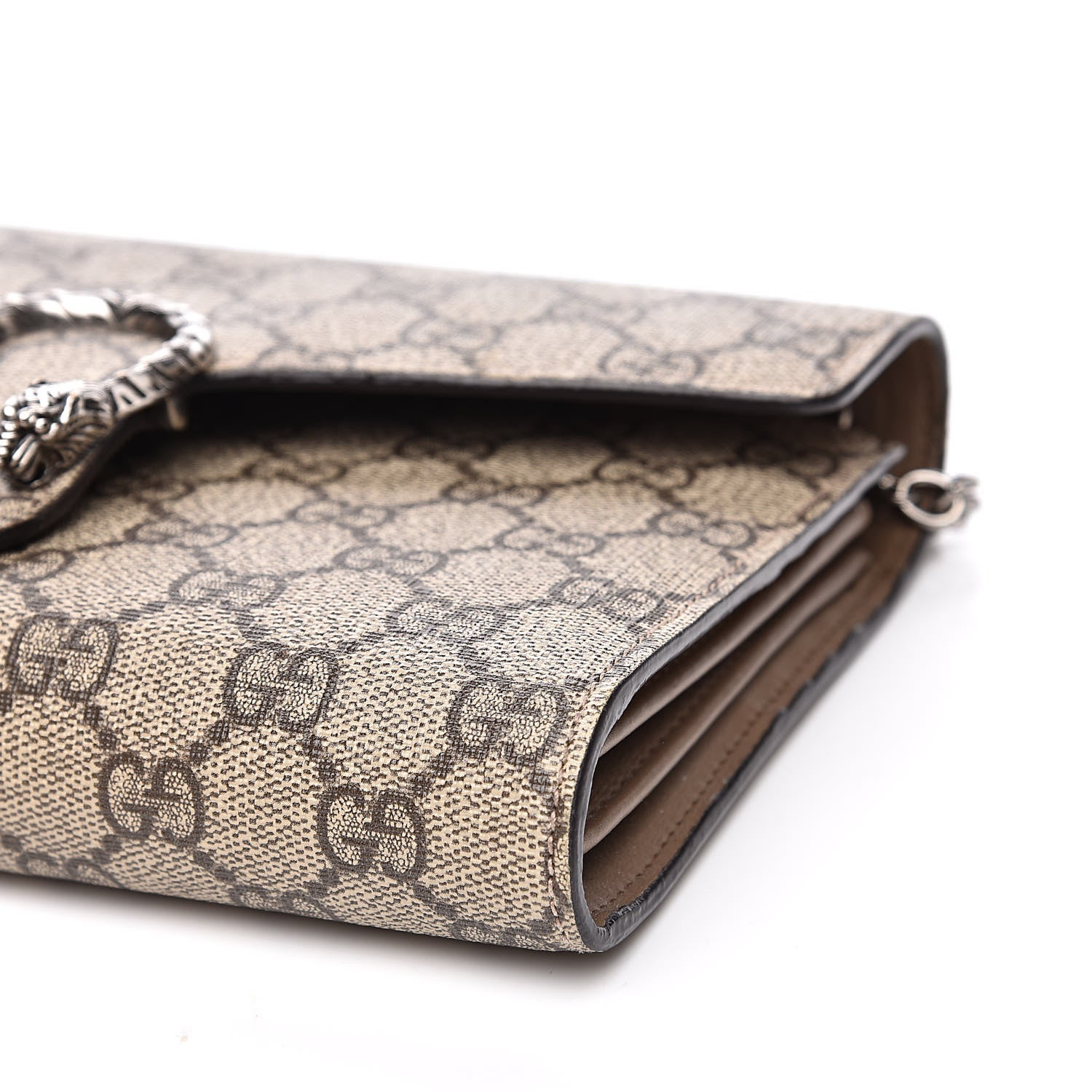 Gucci GG Supreme Monogram Mini Dionysus Chain Wallet Beige Taupe 9 of 17