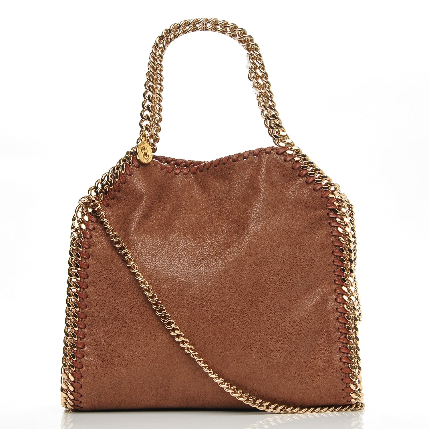Stella McCartney Shaggy Deer Mini Falabella Fold Over Tote Maple 1 of 7