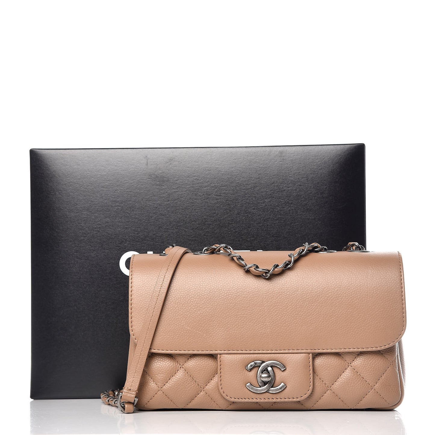 Caviar All About Flap Bag Beige