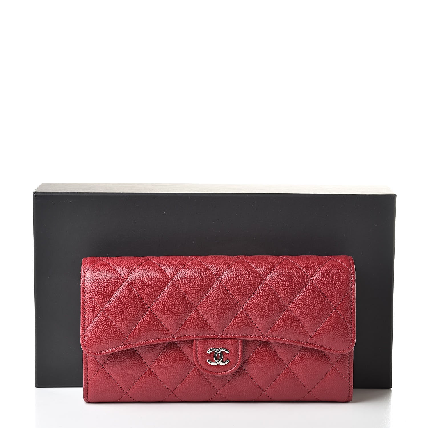 Chanel Caviar Quilted Large Gusset Flap Wallet Pink 9 of 9