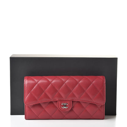 Chanel Caviar Quilted Large Gusset Flap Wallet Pink 9 of 9
