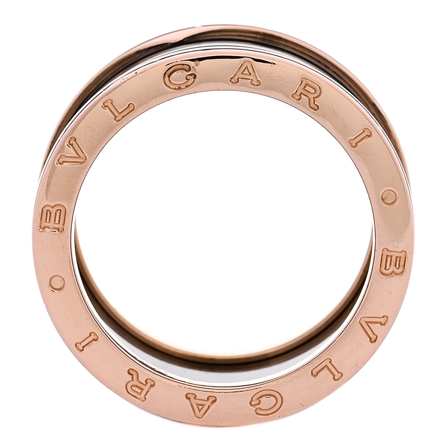 Bulgari 18K Rose Gold Black Ceramic B.Zero1 Four-Band Ring 61 9.5 4 of 6