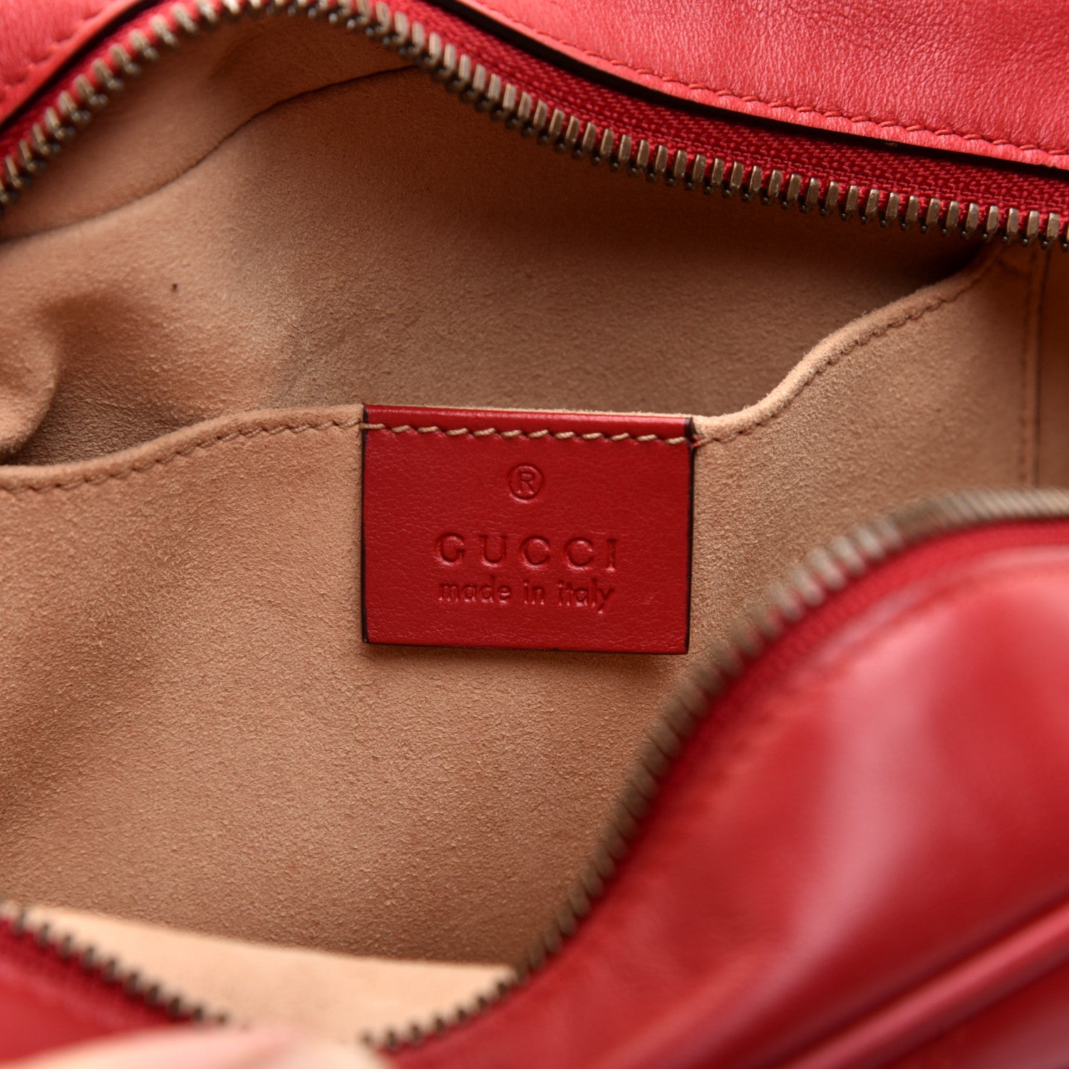 Gucci Calfskin Matelasse Small GG Marmont Chain Shoulder Bag Hibiscus Red 8 of 11