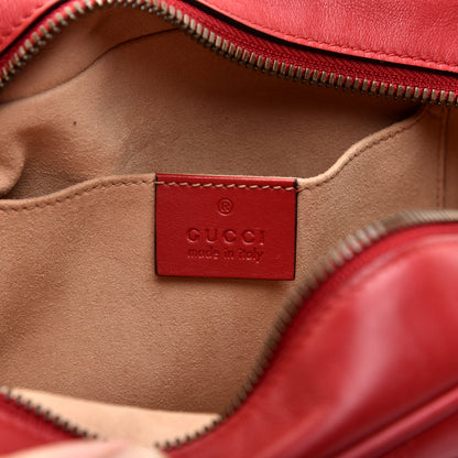 Gucci Calfskin Matelasse Small GG Marmont Chain Shoulder Bag Hibiscus Red 8 of 11