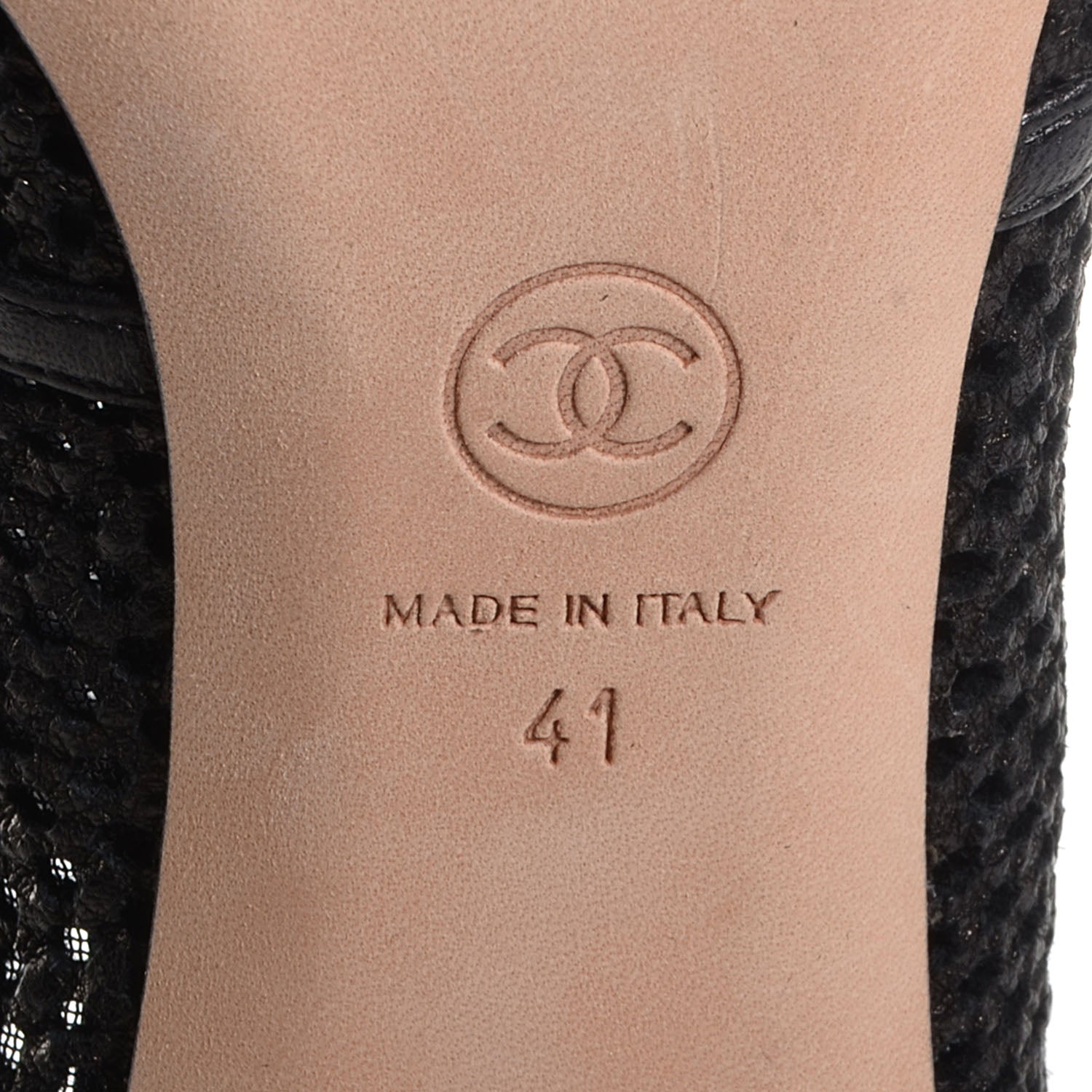 Chanel Mesh CC Peep Toe Ankle Boots 41 Black 6 of 7