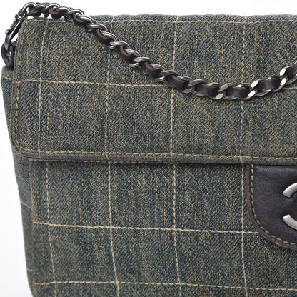Chanel Denim Chocolate Bar Quilted East West Flap 9 of 15