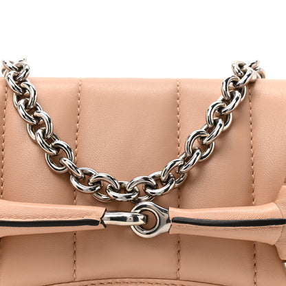 Gucci Nappa Vertical Matelasse Small Maxi Horsebit Chain Shoulder Bag Beige 8 of 10