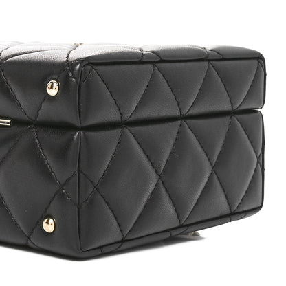 Chanel Lambskin Quilted Small CC Top Handle Box Bag Black 10 of 10