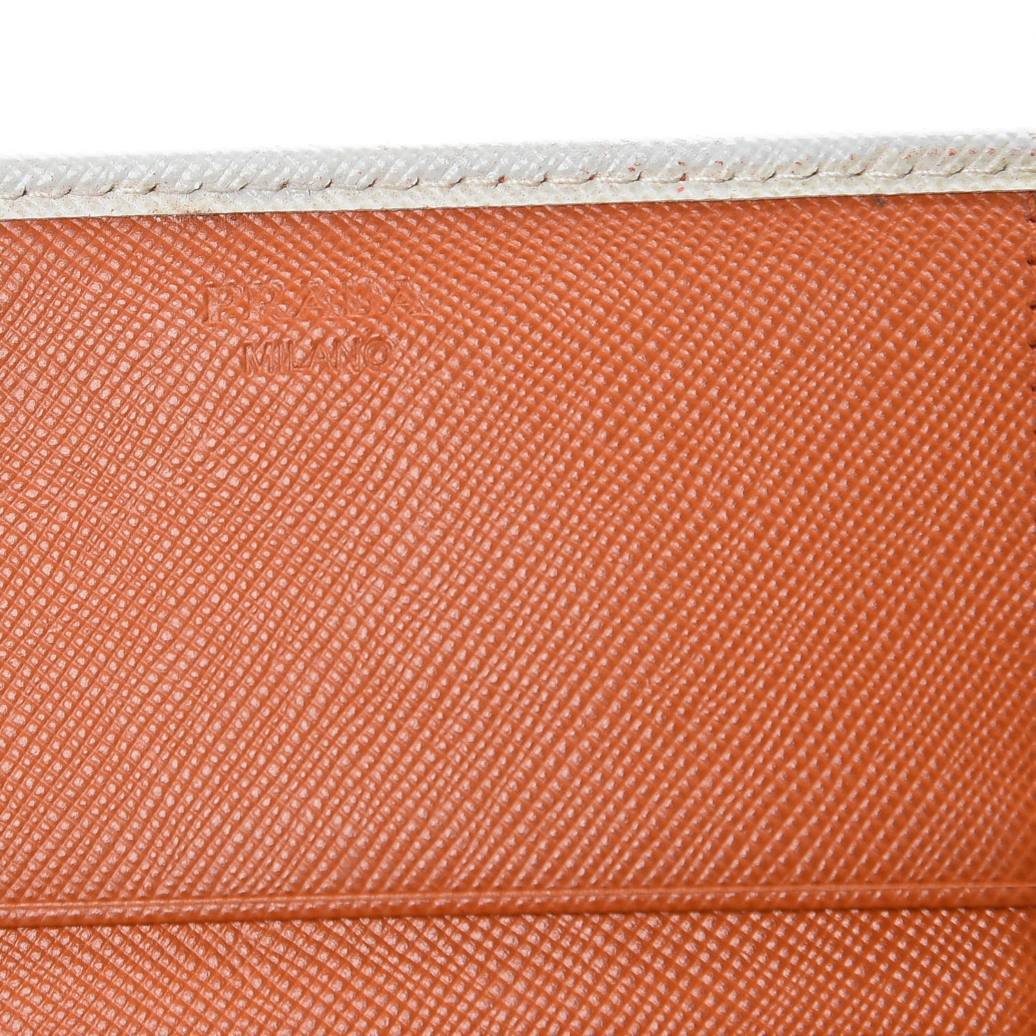 Prada Saffiano Beach Flap Continental Wallet Papaya 6 of 10