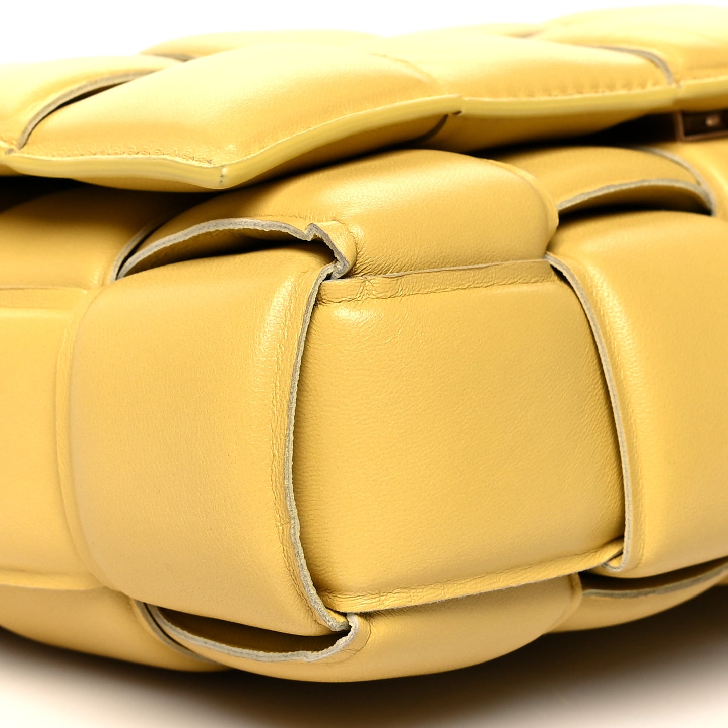 Lambskin Maxi Intreccio Padded Chain Cassette Crossbody Bag Corn