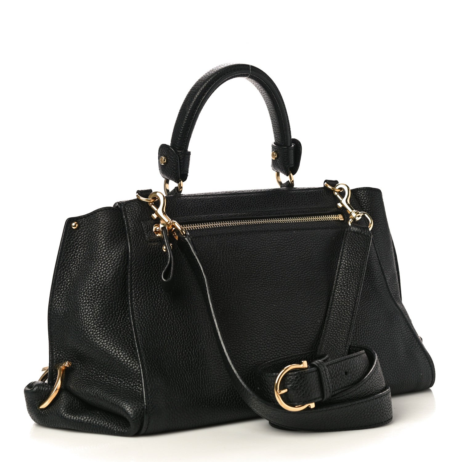 Salvatore Ferragamo Calfskin Sofia Shoulder Bag Black 3 of 11