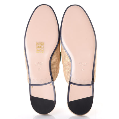 Gucci Canvas Vintage Charlotte Web Womens Princetown Slippers 37 Sand New Shamarock 6 of 10