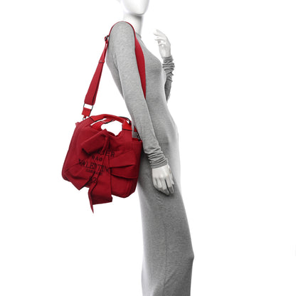 Valentino Garavani Canvas Atelier 02 Bow Edition Small Tote Bag Red 2 of 12
