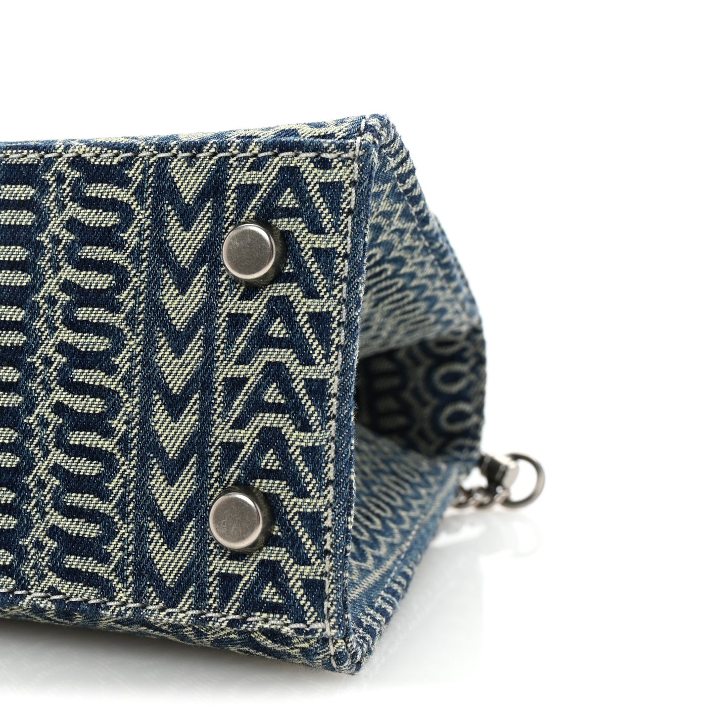 Sun Faded Denim Monogram The St Marc Mini Top Handle Bag Blue