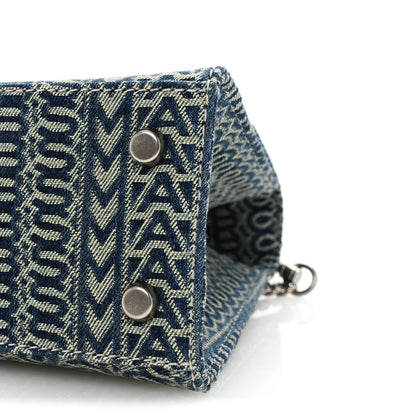 Marc Jacobs Sun Faded Denim Monogram The St Marc Mini Top Handle Bag Blue 10 of 10