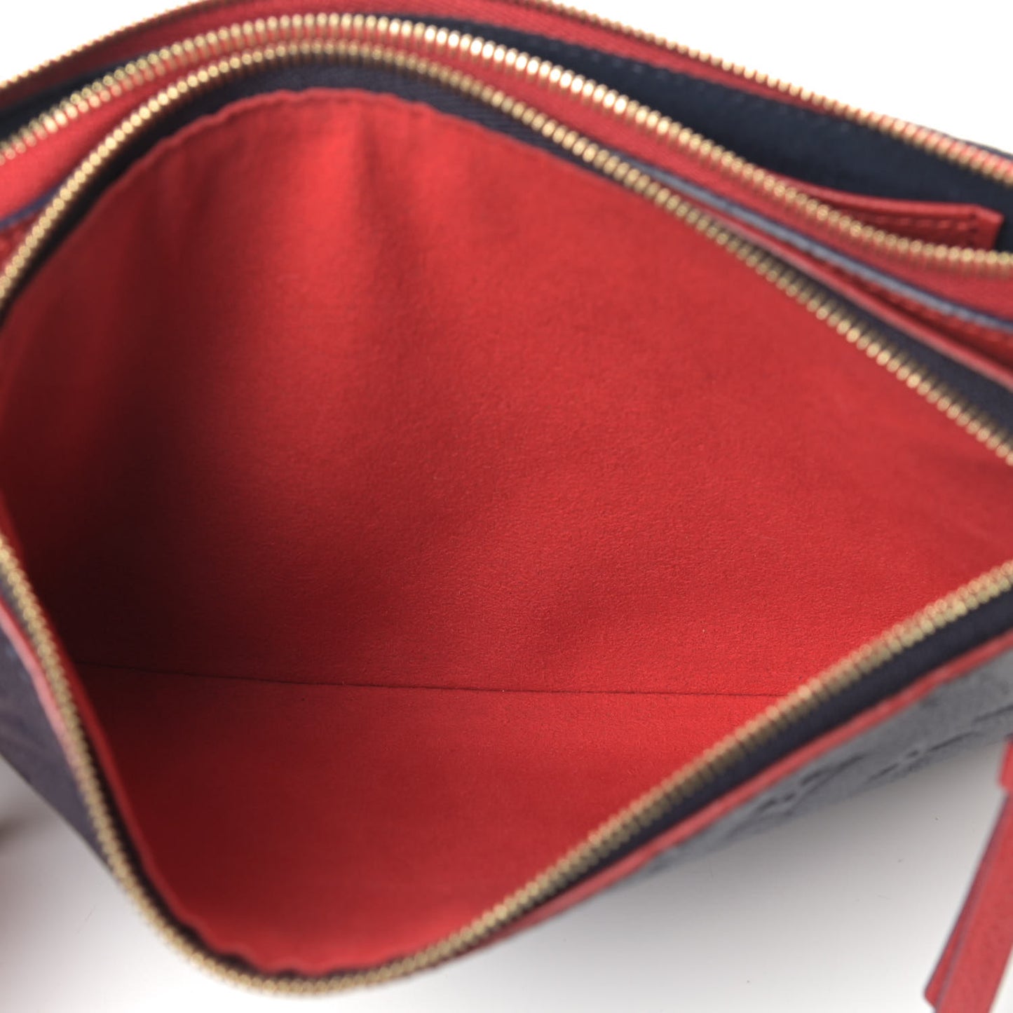 Empreinte Double Zip Pochette Marine Rouge