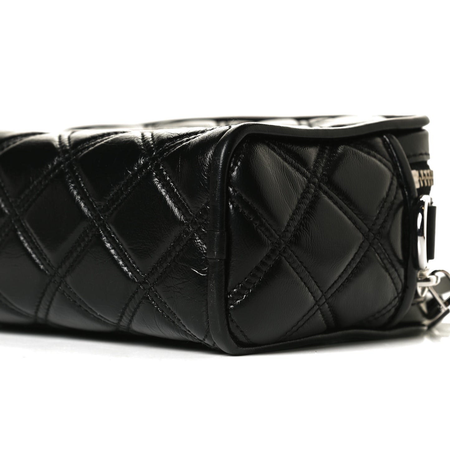 Natural Grain Calfskin Quilted The Softshot 21 Bag Black