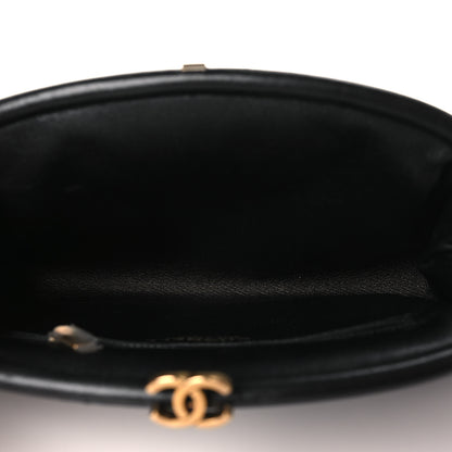 Chanel Lambskin Chevron Quilted Timeless Clutch Black 5 of 10