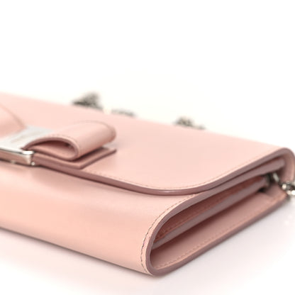 Salvatore Ferragamo SALVATORE FERRAGAMO Calfskin Vara Bow Chain Flap Crossbody Pink 10 of 12