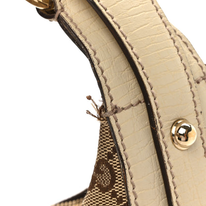 Gucci Monogram Medium Horsebit Chain Hobo Off White 16 of 18