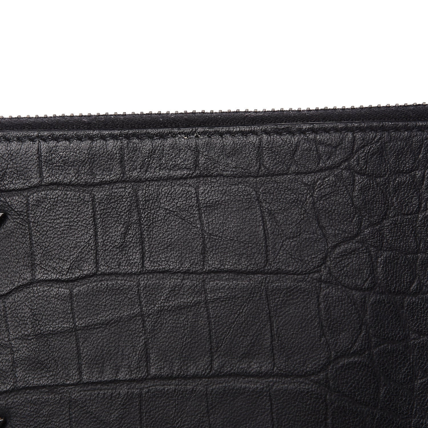 Saint Laurent Calfskin Crocodile Embossed Monogram iPad Case Black 7 of 8
