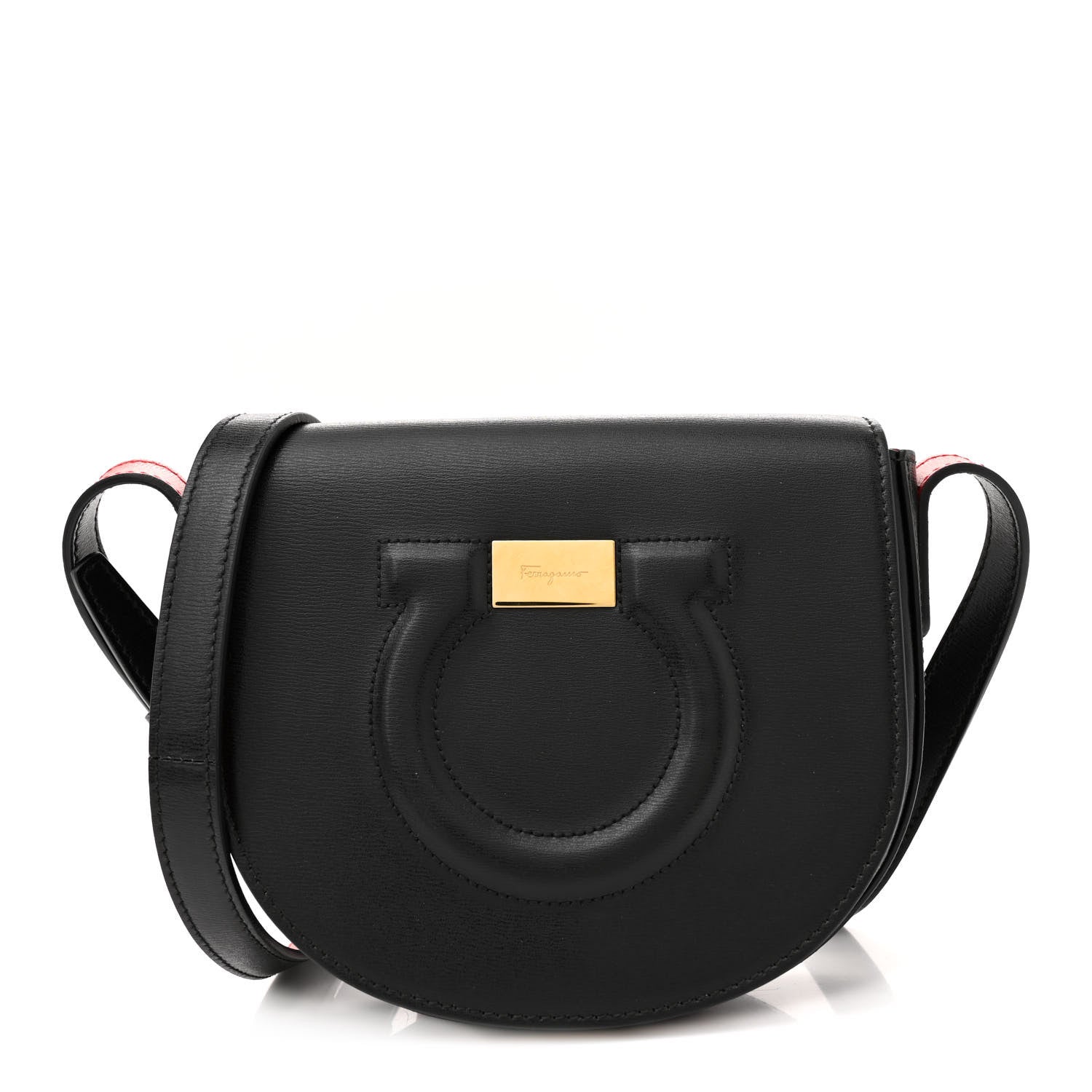 Salvatore Ferragamo Calfskin Gancini City Crossbody Black 1 of 10