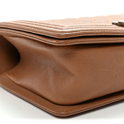 Chanel Caviar Quilted Medium Boy Flap Light Brown 9 of 11