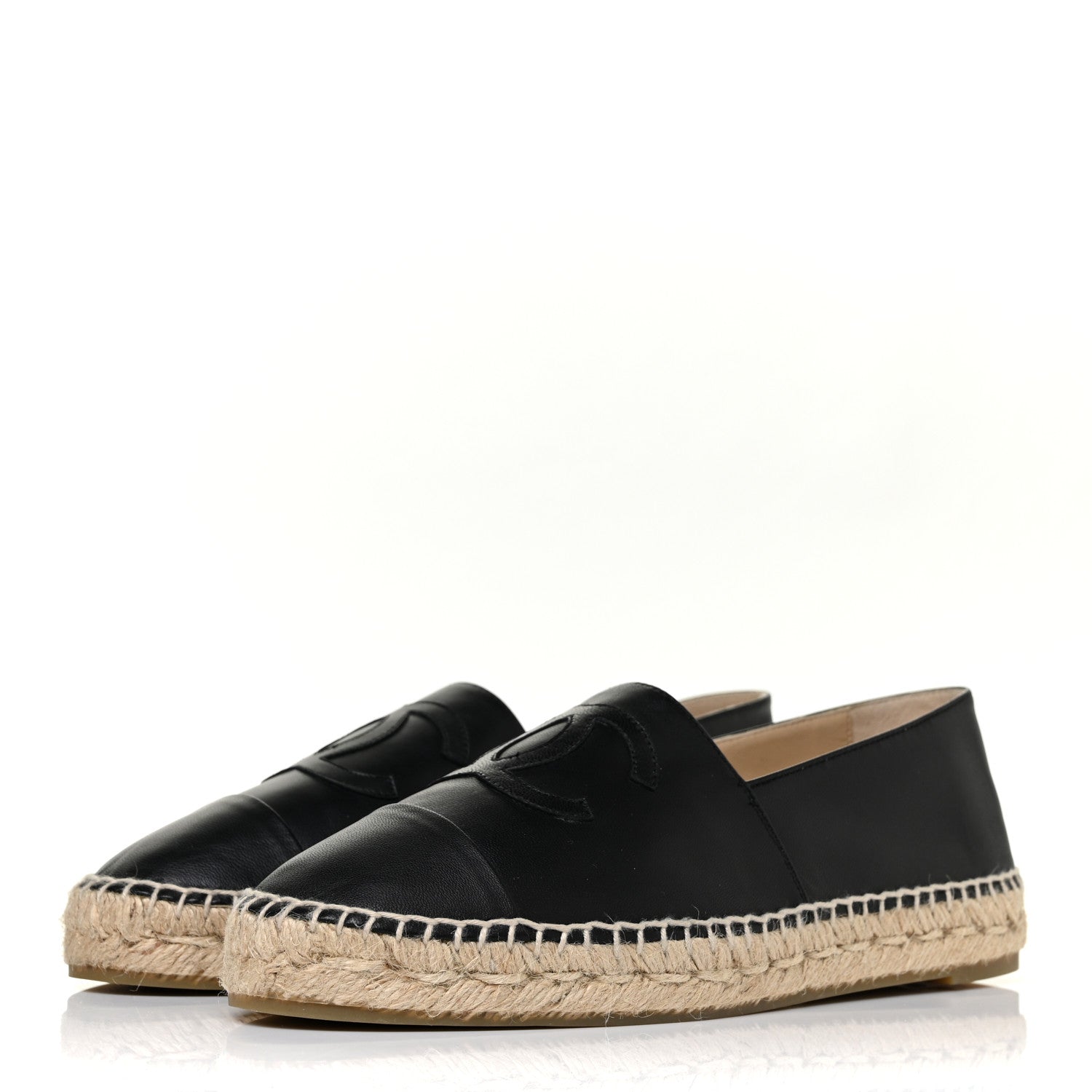 Chanel Lambskin CC Espadrilles 40 Black 6 of 13