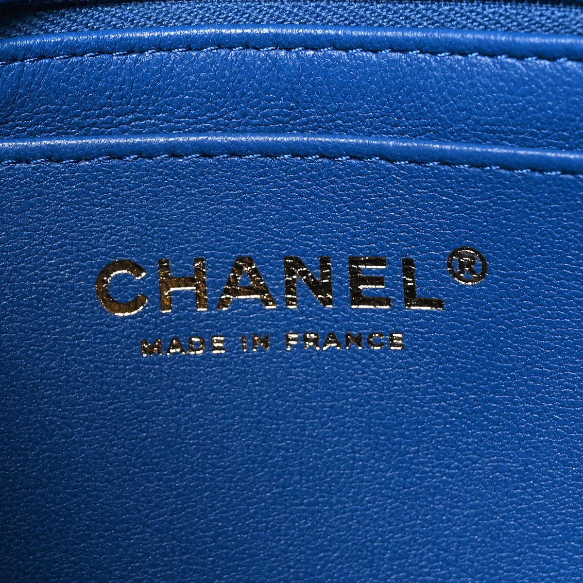 Lambskin Quilted Mini Rectangular Flap Blue