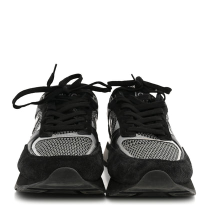 Louis Vuitton Suede Calfskin Mesh Mens Run Away Sneakers 7 Black 3 of 10