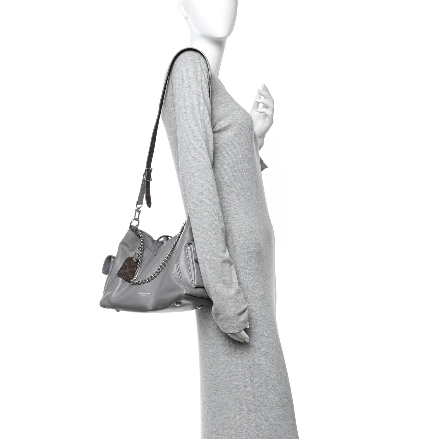 Louis Vuitton Lambskin CarryAll Cargo Vibe PM Trianon Gray 2 of 9