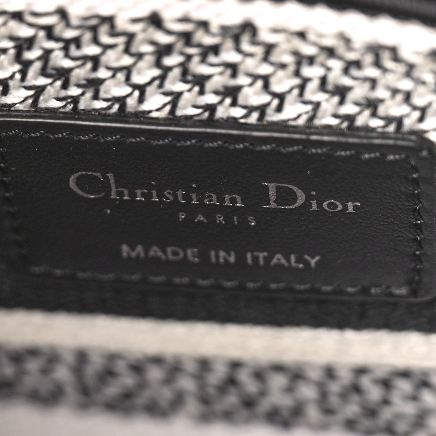 Christian Dior Canvas Houndstooth Embroidered Medium Lady D-Lite Black White 6 of 8