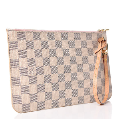 Louis Vuitton Damier Azur Neverfull MM GM Pochette Rose Ballerine 3 of 8