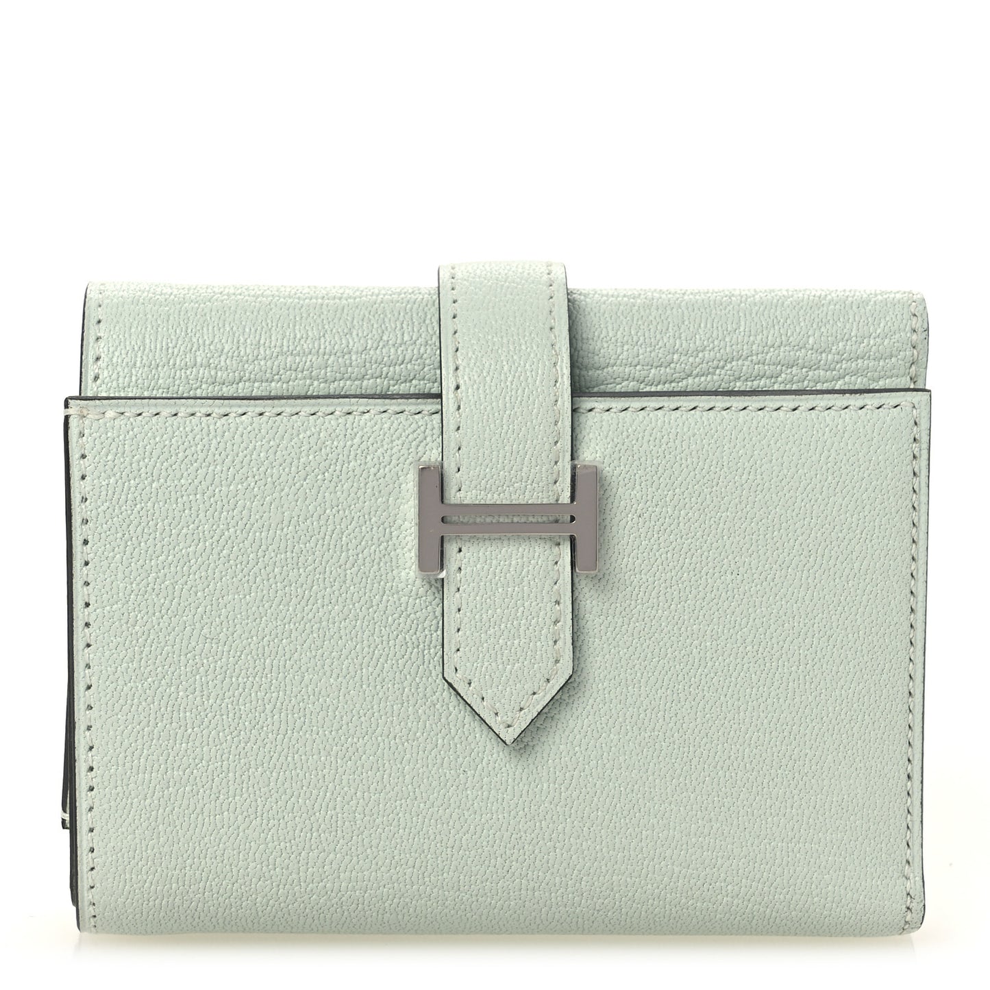 Chevre Mysore Tri-Fold Compact Bearn Wallet Vert Peppermint
