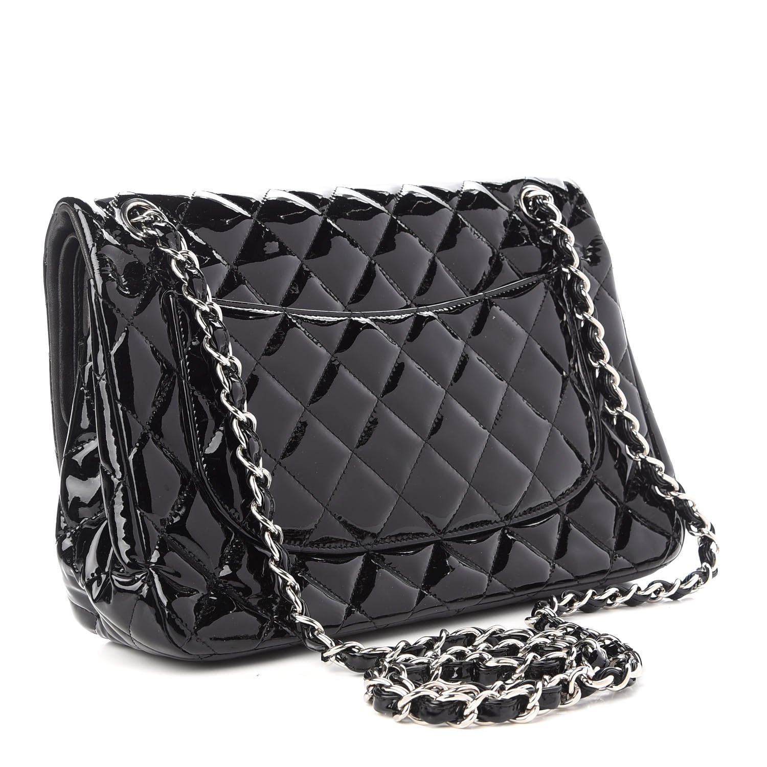 Chanel Patent Quilted Jumbo Double Flap Black 3 of 8