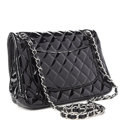 Chanel Patent Quilted Jumbo Double Flap Black 3 of 8
