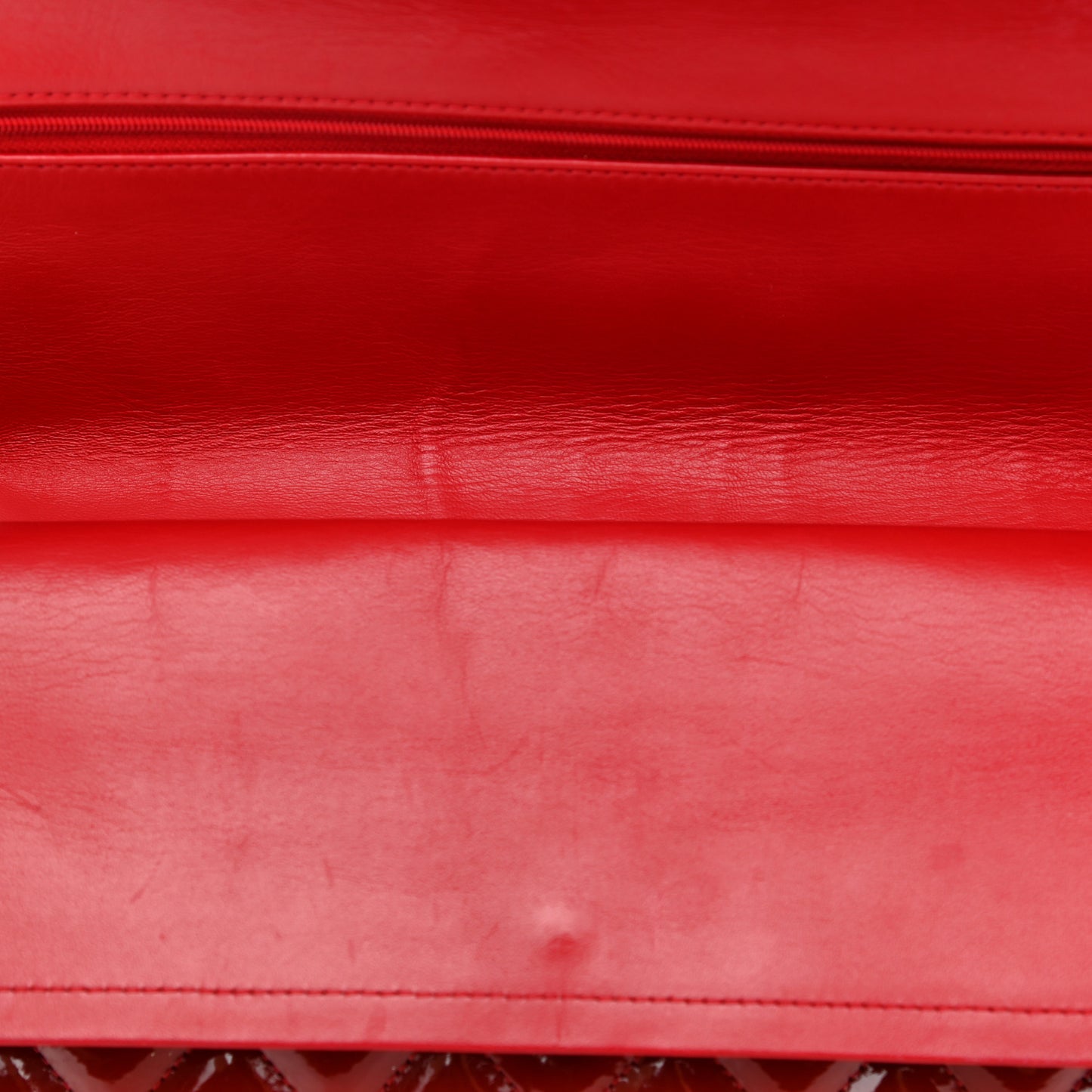 Patent Quilted Maxi Double Flap Red
