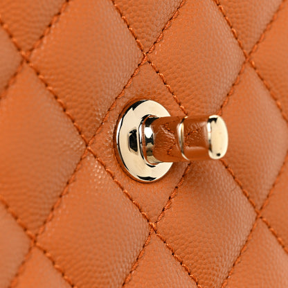 Chanel Caviar Quilted Mini Coco Handle Flap Light Brown 13 of 15