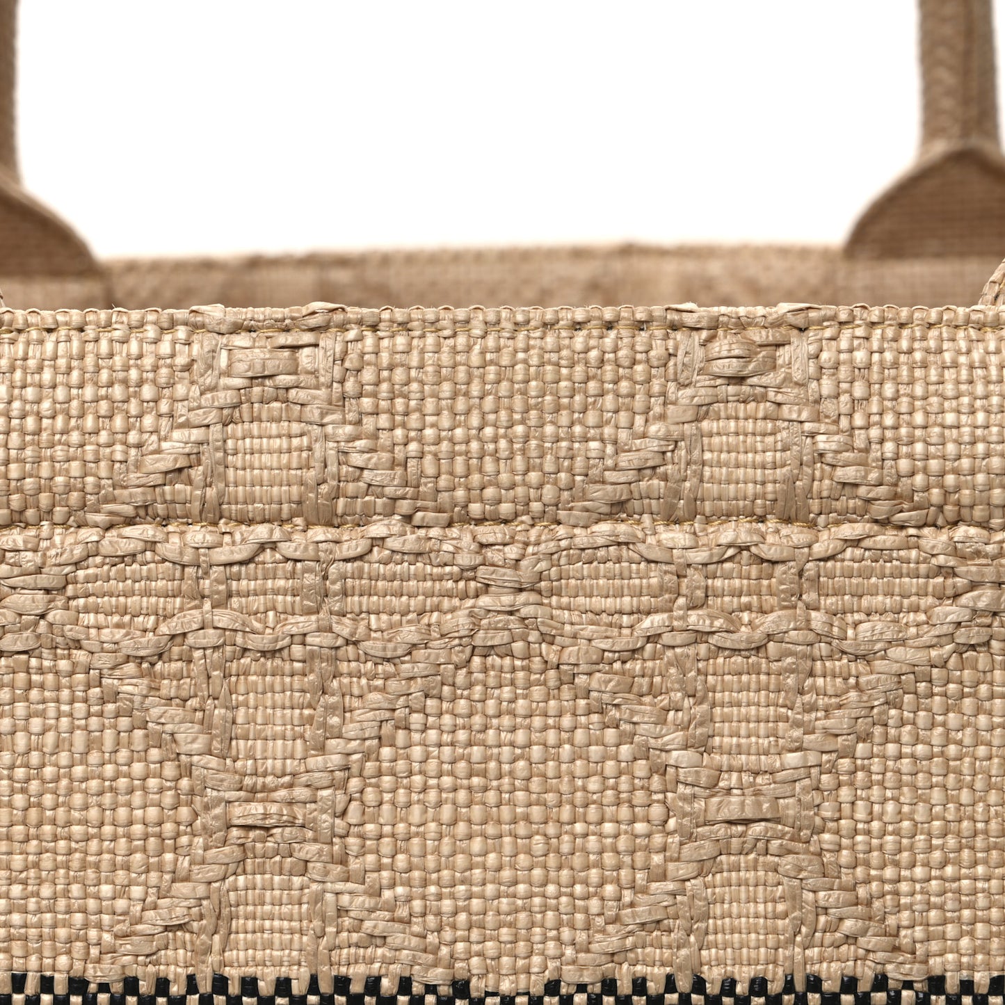Raffia Cannage Medium Book Tote Natural