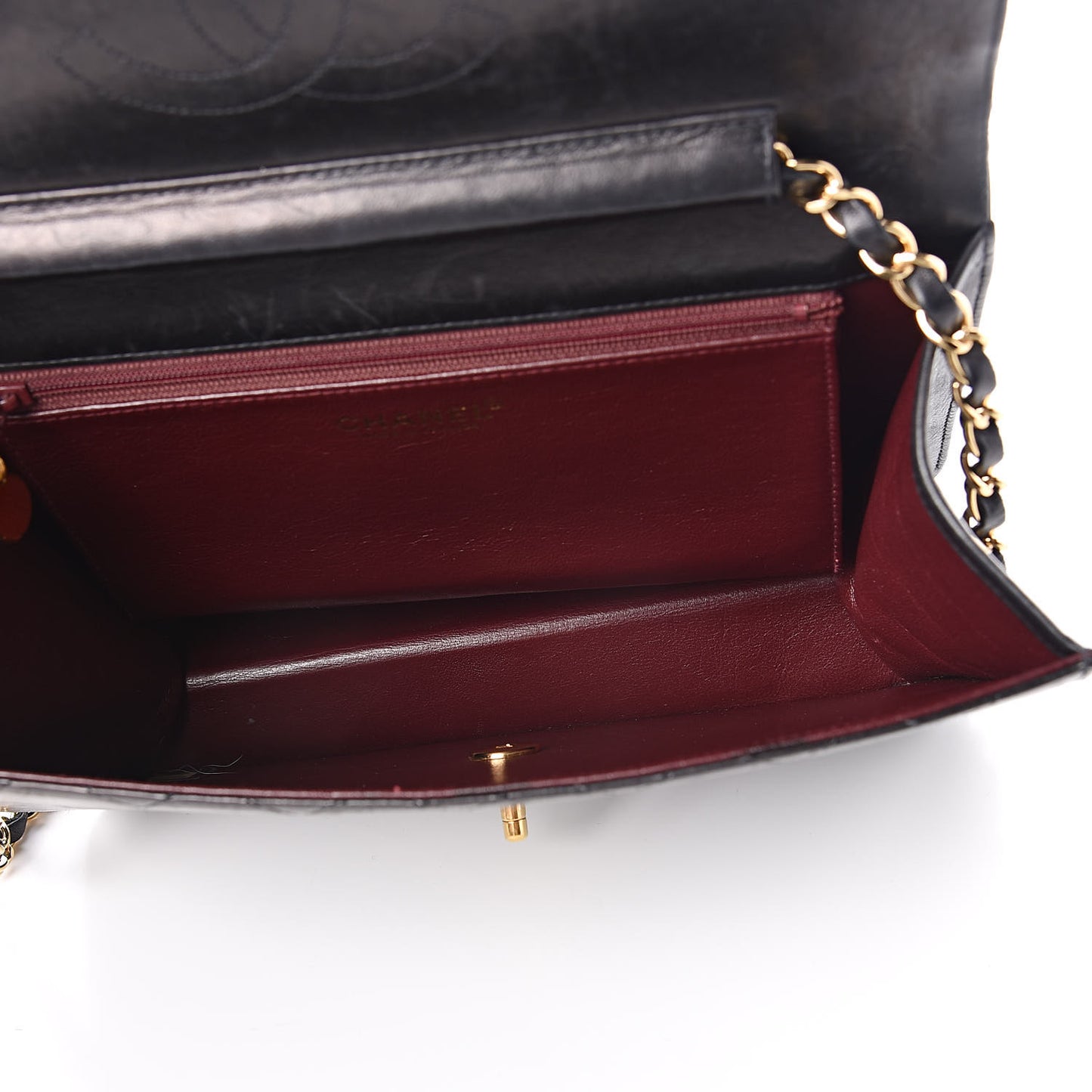 Lambskin Quilted Medium Single Flap Black