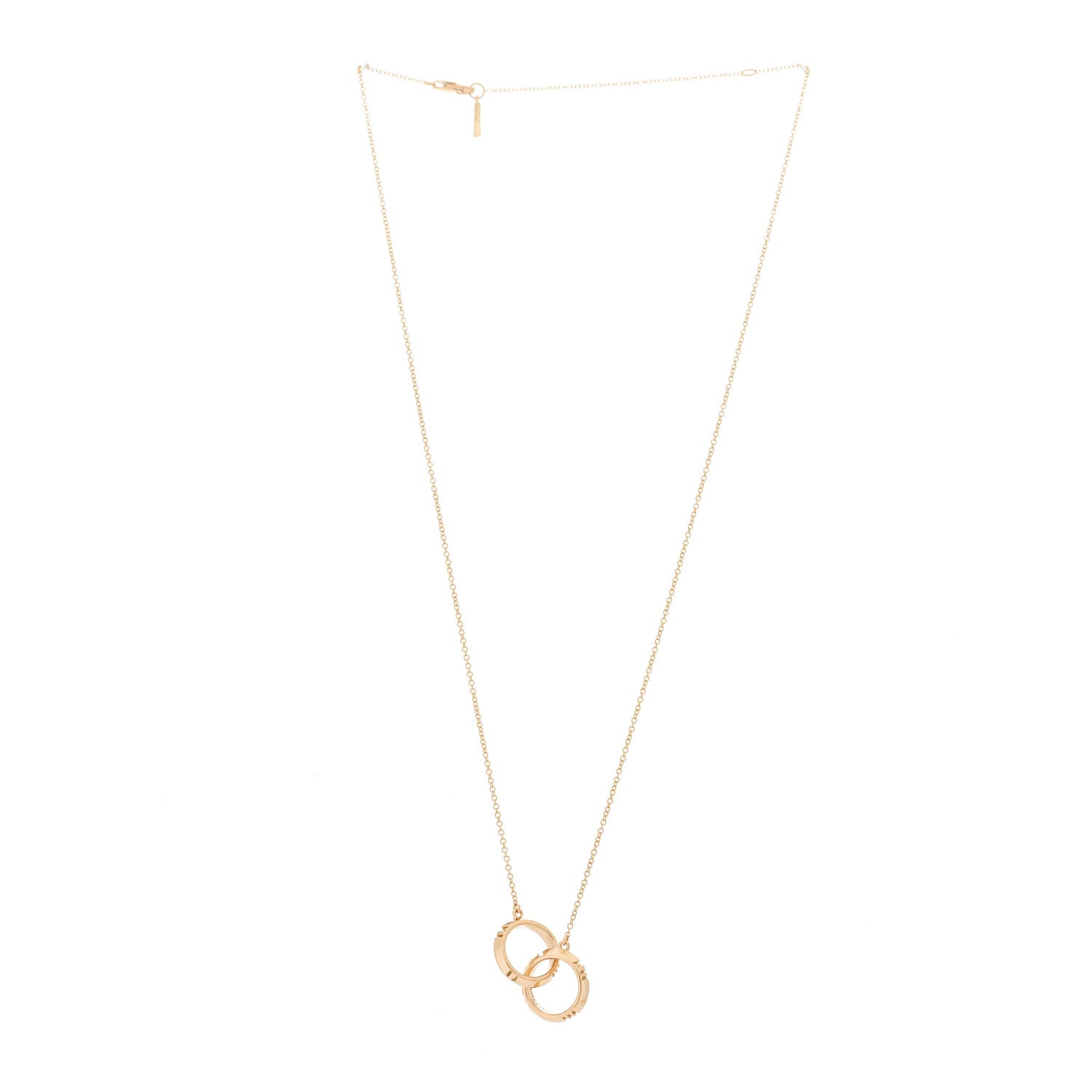 Tiffany 18K Rose Gold Interlocking Atlas Open Pendant Necklace 3 of 6