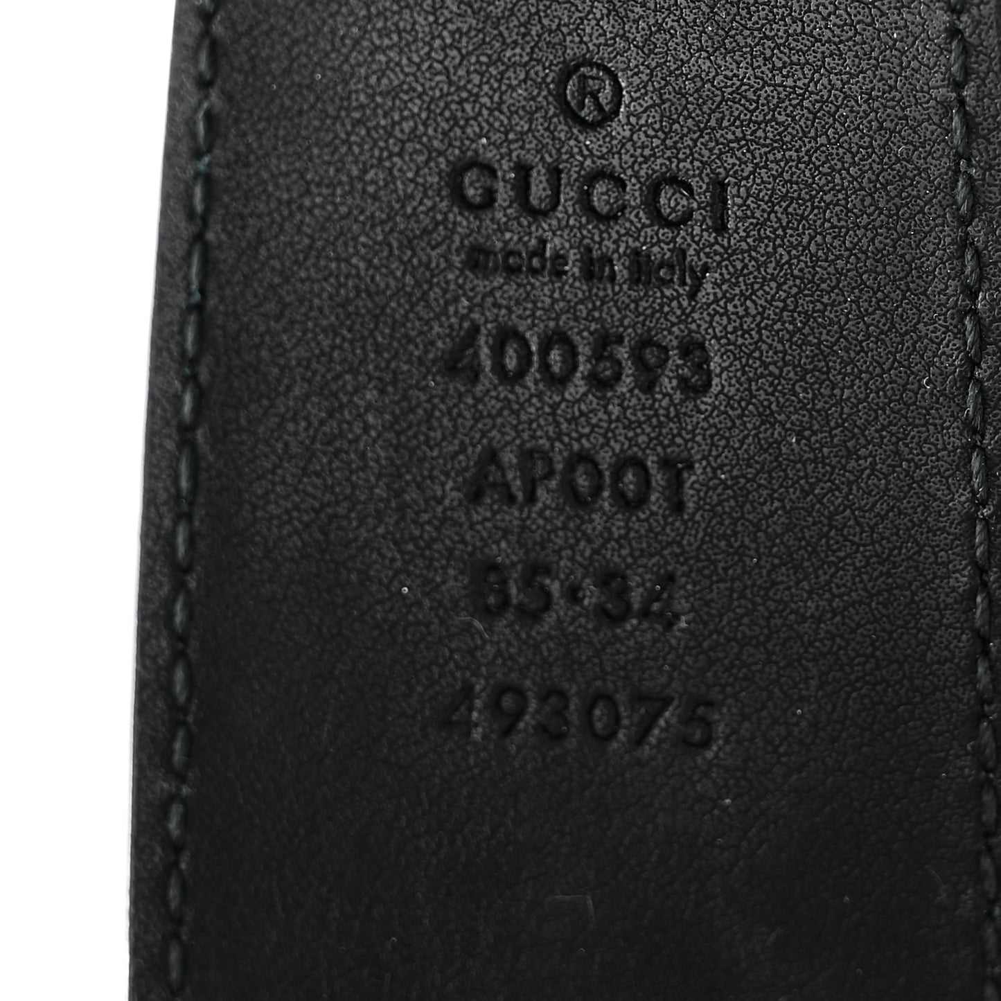 Calfskin Double G 85 34 Belt Black