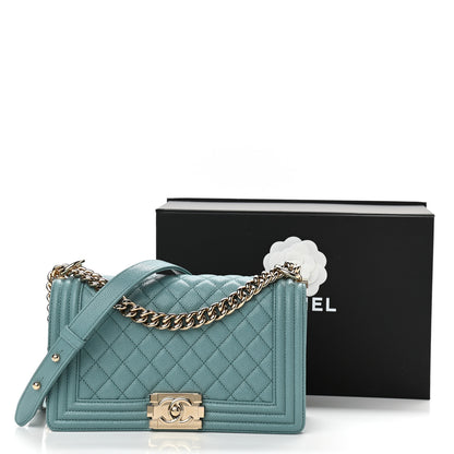 Chanel Caviar Quilted Medium Boy Flap Light Blue 11 of 11