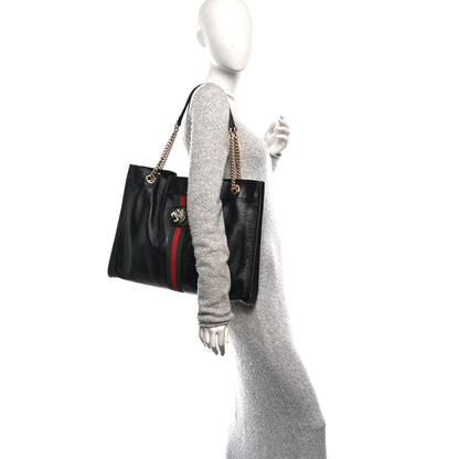Gucci Calfskin Large Rajah Chain Tote Black 2 of 11
