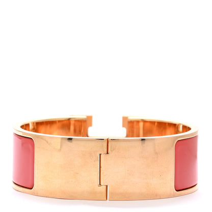Hermes Enamel Wide Clic Clac H Bracelet GM Rouge Corail 3 of 6