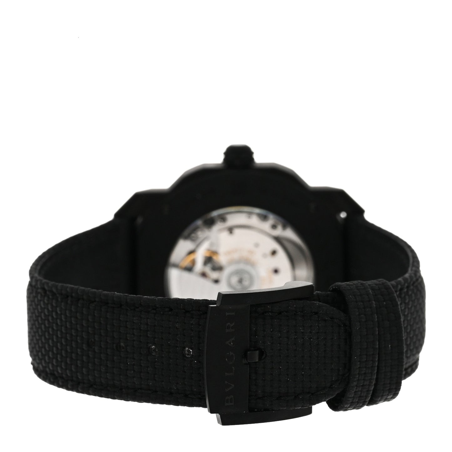 Stainless Steel Fabric 41mm Octo Roma Worldtimer Automatic Watch Black
