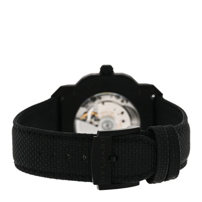 Bulgari Stainless Steel Fabric 41mm Octo Roma Worldtimer Automatic Watch Black 3 of 4